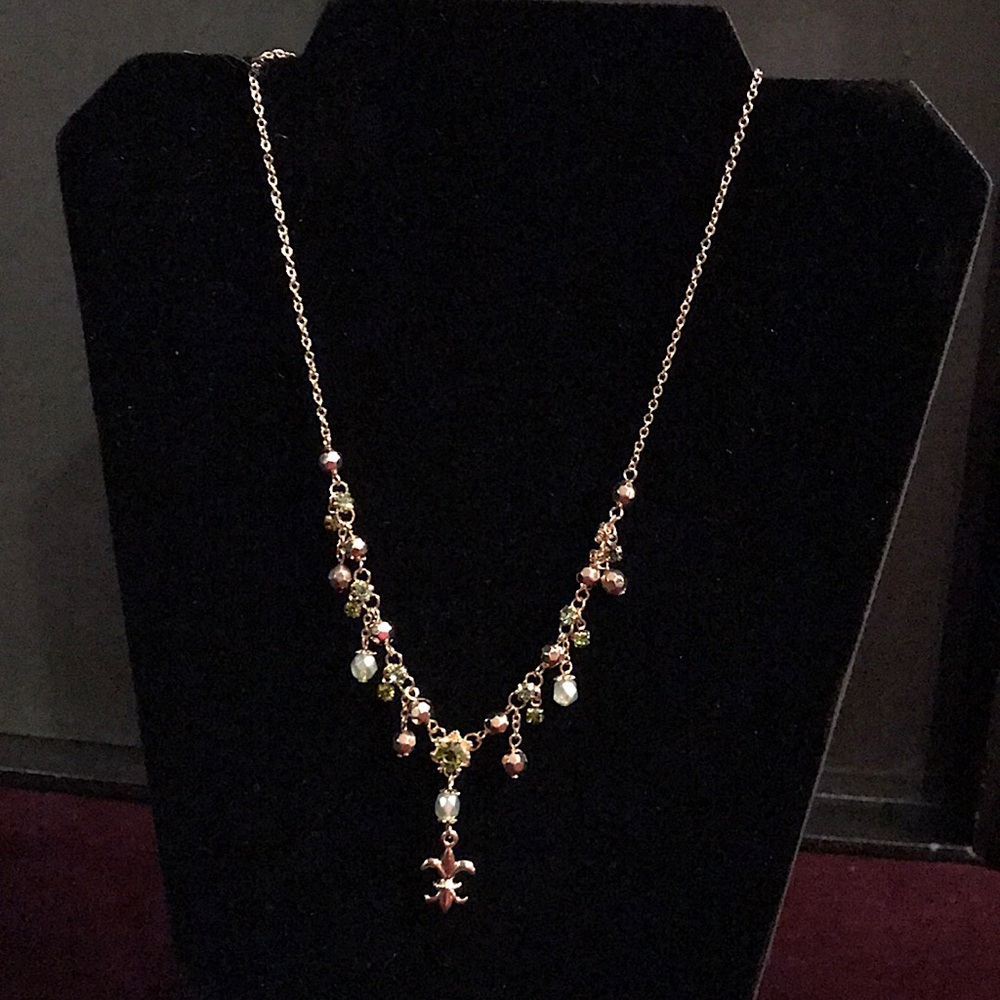 Cookie Lee Genuine Crystal Gold Tone Green Bead NL